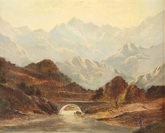 Lot 5: Charles Leslie Landscape Oil on Canvas
