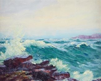 Lot 7: Carl W. Rawson Lake Superior Minnesota Seascape Painting