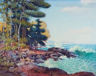 Lot 8: Carl W. Rawson Lake Superior, MN Seascape Painting