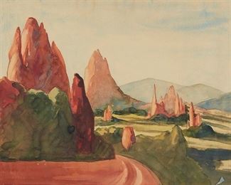 Lot 9: T. Van Voorhees Landscape Watercolor Painting