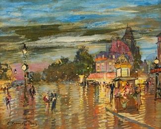 Lot 14: Konstantin Korovine "Paris a Cote du Bois de Boulogne"