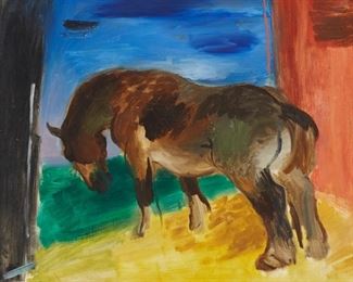 Lot 33: Cameron Booth Horse Painting