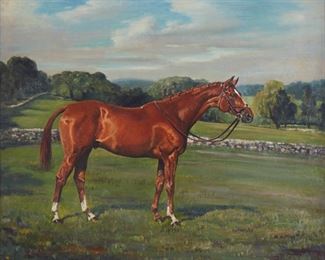 Lot 30: Franklin Brooke Voss "Ulic" Portrait of Thoroughbred