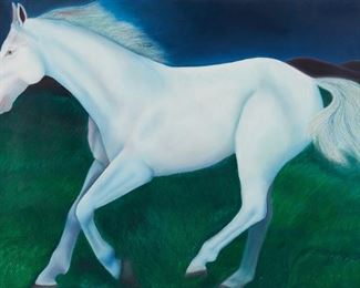 Lot 60: Mary Warner "Gamboler" Oil on Paper