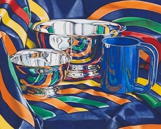 Lot 67: Jeanette Pasin Sloan "Still Life with Blue Cup" Mixed