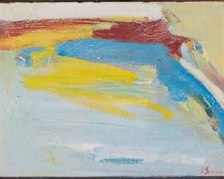 Lot 68: Peter Busa Abstract Expressionist Painting Minneapolis Institute of Arts Label