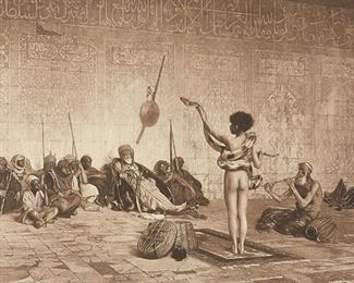 Lot 75: Jean-Leon Gerome "The Snake Charmer" Engraving