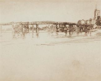Lot 78: James Whistler "Little Putney" Etching & Drypoint