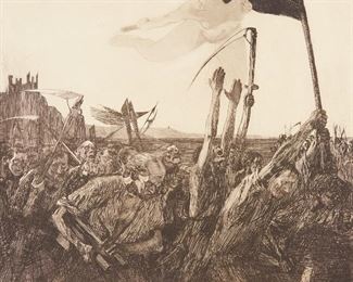 Lot 84: Kathe Kollwitz "Revolt (Aufruhr)" Etching & Aquatint