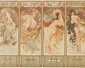 Lot 89: Alphonse Mucha "Seasons" Lithograph Print