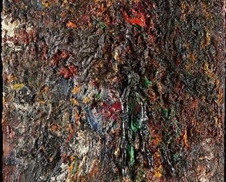 Lot 63: Eugene Leroy "La Bleu Rouge" Oil on Canvas