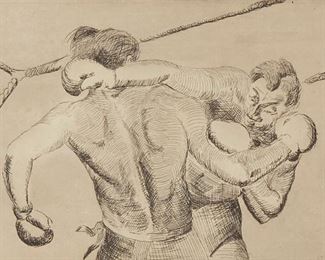 Lot 101: Clement Haupers "Round One" Etching