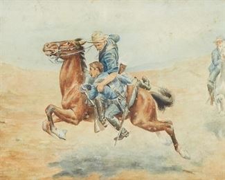 Lot 107: Charles Stephens American Early 20th c Western Cowboys