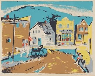 Lot 109: Florence Parlin "Sunday Afternoon" Print