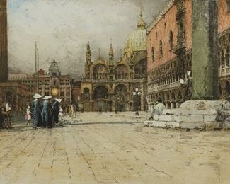 Lot 110: Luigi Kasimir Piazza San Marco Venice Etching