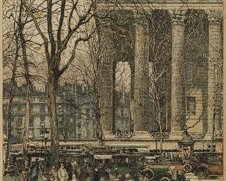 Lot 112: Luigi Kasimir "Paris Boul de la Madeleine" Etching