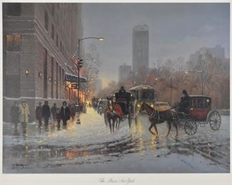 Lot 114: G. Harvey "The Plaza New York" Lithograph Art Print