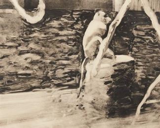 Lot 134: Michael Mazur "Monkey Central Park" Monotype