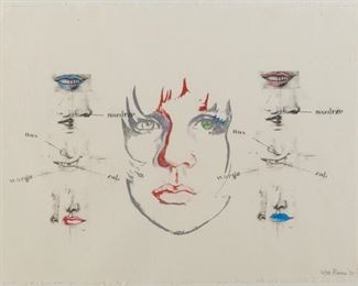 Lot 137: Larry Rivers "Diane Raised IV" Lithograph