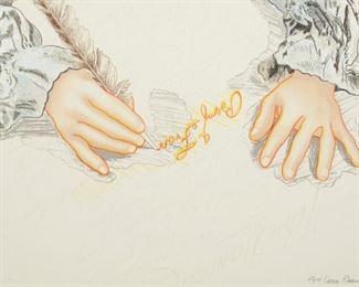 Lot 138: Larry Rivers "Mr. B Signs Up" Lithograph