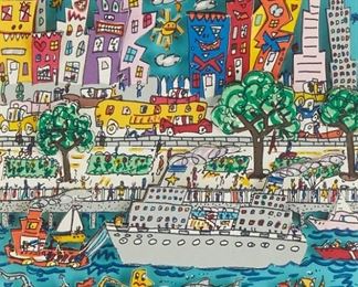 Lot 140: James Rizzi "Bottoms Up" Mixed Media Collage