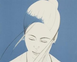 Lot 170: Alex Katz "Pamela in Blue" Screenprint & Lithograph
