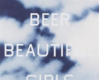 Lot 178: Ed Ruscha "Cold Beer Beautiful Girls" Color Lithograph