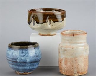 LOT 218: GRP: 3 WARREN MACKENZIE STUDIO POTTERY PIECES MARKED
