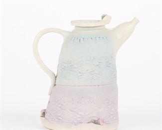 LOT 226: LAURA PEERY PORCELAIN TEAPOT