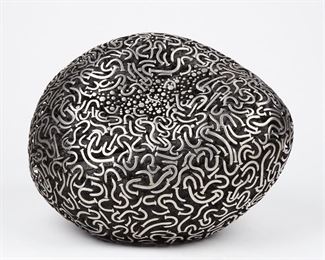 LOT 234: JAEHYO LEE SCULPTURE CHARRED WOOD AND NAILS