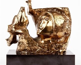 LOT 241: SUNOL ALVAR "LA PALOMA" BRONZE SCULPTURE