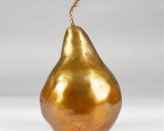 LOT 242: ERIK PETERSEN BRONZE PEAR SCULPTURE