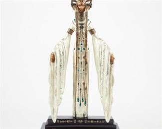 LOT 243: ERTE POLYCHROME BRONZE SCULPTURE "BYZANTINE" ART DECO