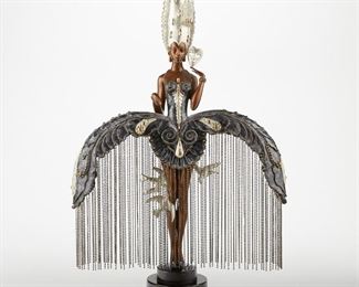 LOT 244: ERTE POLYCHROME BRONZE SCULPTURE "HER SECRET ADMIRERS"
