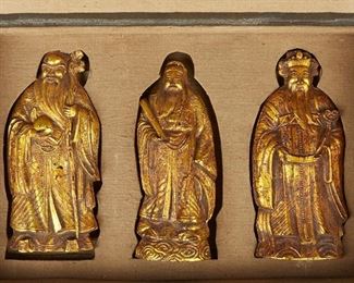 LOT 269: SET OF 3 CHINESE INK CAKE FIGURES THREE STARS