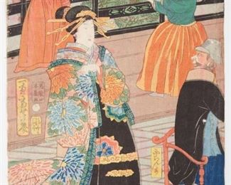 LOT 301: IKKEISAI YOSHICHIKA JAPANESE WOODBLOCK PRINT