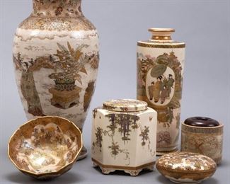 LOT 348: GRP: 6 JAPANESE MEIJI PERIOD SATSUMA PIECES