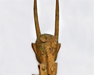 LOT 370: SENUFO FIRESPITTER AFRICAN HELMET MASK COTE D'IVOIRE