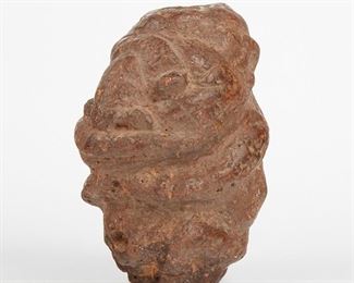 LOT 374: 19TH C. NOMOLI AFRICAN STONE FIGURE SIERRA LEONE