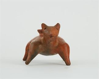 LOT 376: PRE-COLUMBIAN NAYARIT CERAMIC DOG VESSEL
