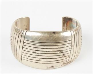 LOT 387: GENE & MARTHA JACKSON NAVAJO STERLING SILVER BRACELET