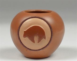 LOT 395: RUSSELL SANCHEZ SAN ILDEFONSO PUEBLO POTTERY JAR