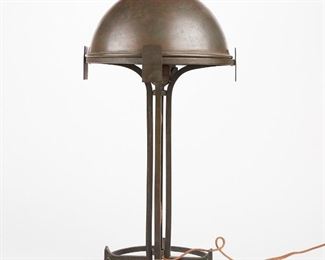 LOT 433: EARLY 20TH C. SECESSIONIST DOME DESK LAMP MKD GERMANY