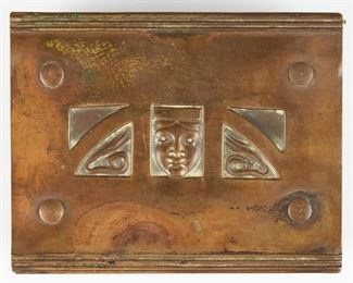 LOT 435: KARL DEFFNER ART NOUVEAU BRASS BOX