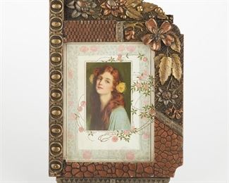 LOT 438: AESTHETIC MOVEMENT ORNATE WOOD & GESSO FRAME