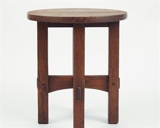 LOT 439: ARTS & CRAFTS MISSION ROUND SIDE TABLE