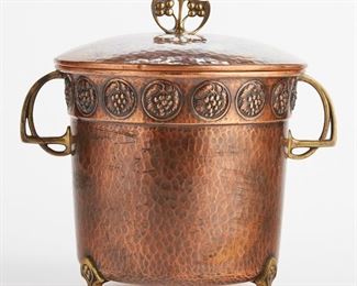 LOT 453: WMF GERMAN COPPER & BRASS ICE BUCKET