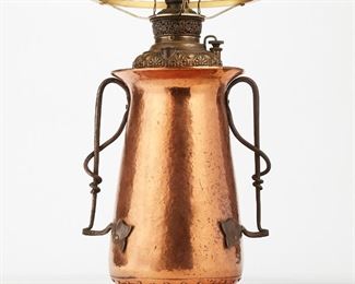 LOT 456: ONONDAGA METAL SHOPS ARTS & CRAFTS COPPER LAMP