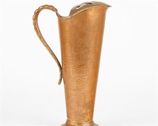 LOT 468: COBRE MEXICAN HAND WROUGHT COPPER COCKTAIL PITCHER