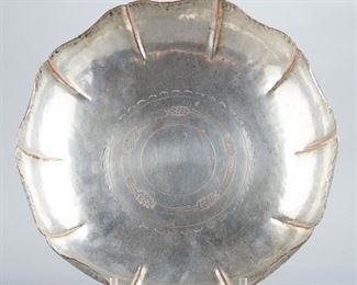 LOT 470: UTAH HAMMERED SILVER ON COPPER BOWL - SIGNED
